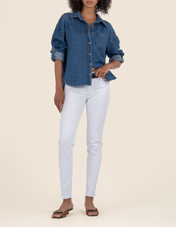 Diana Mid Rise Relaxed Fit Skinny in Optic White