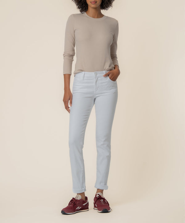 Catherine Mid Rise Boyfriend in Optic White