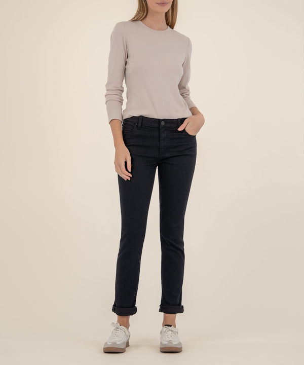 Catherine Mid Rise Boyfriend in Black