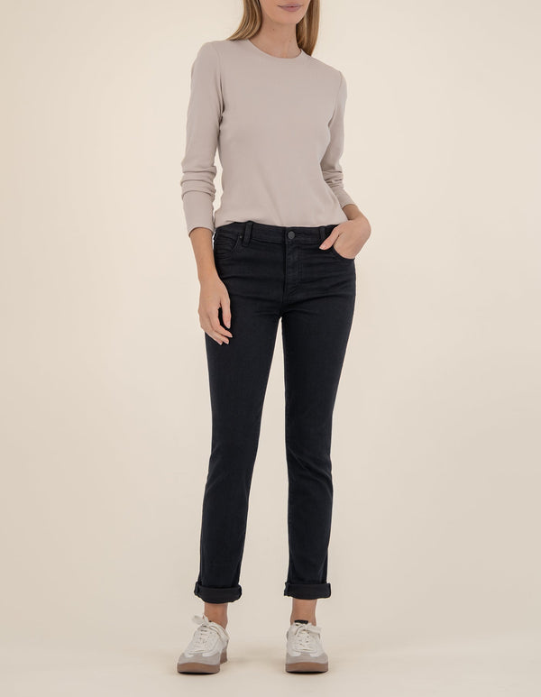 Catherine Mid Rise Boyfriend, Petite in Black