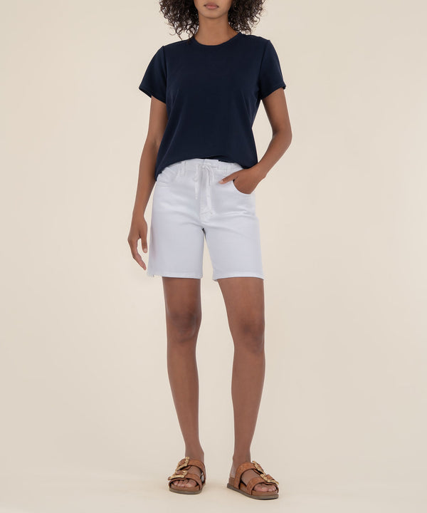 Holly High Rise Bermuda Short in Optic White