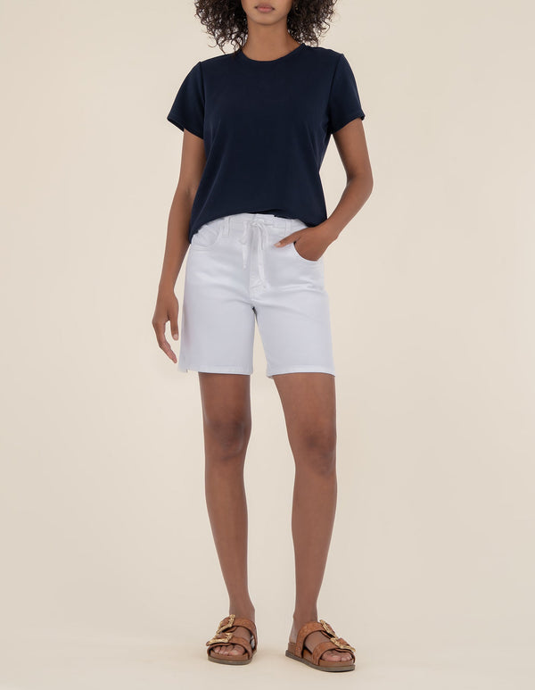 Holly High Rise Bermuda Short in Optic White