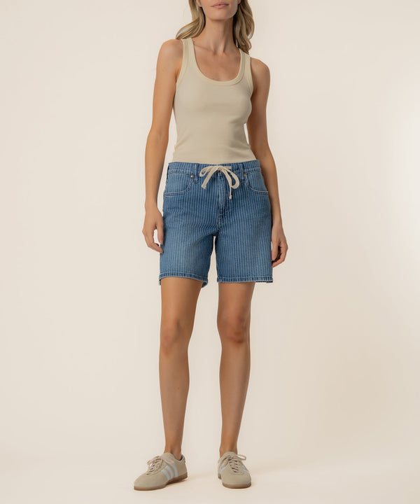 Holly Stripe High Rise Short in Relax Wash