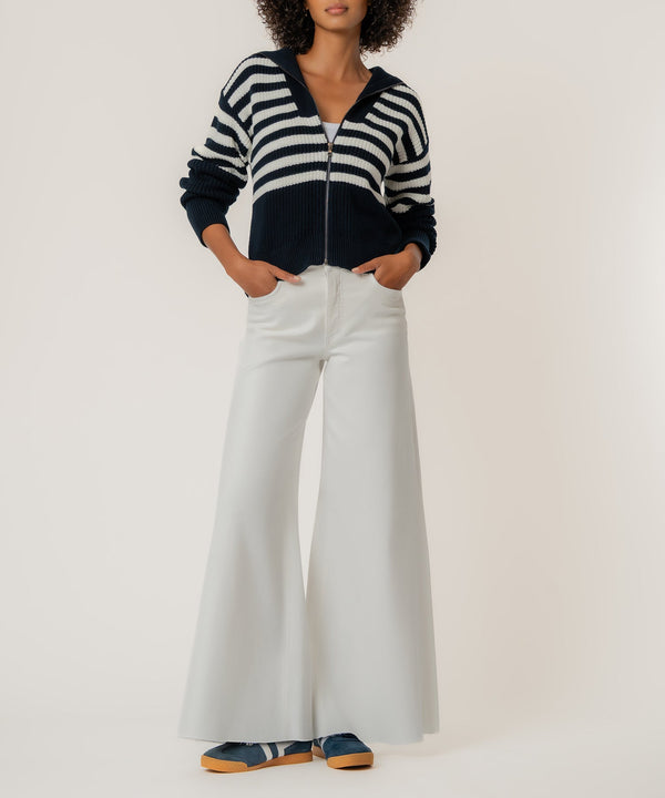 Noelle Stripe Sweater in Navy/Ivory