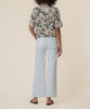 Rebel Linen Knot Front Shirt in Andalusia Seaweed/Khaki