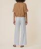 Rebel Linen Knot Front Shirt in Dot Wood/Ivory