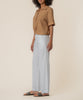 Rebel Linen Knot Front Shirt in Dot Wood/Ivory