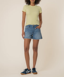 Langley Rib Top in Pastel Yellow