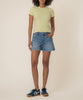 Langley Rib Top in Pastel Yellow