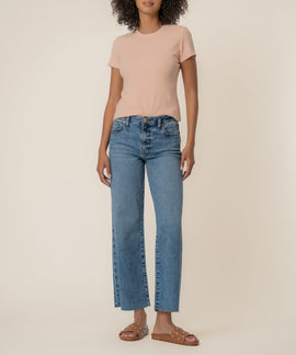 Langley Rib Top in Sherbert