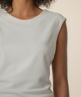 Rayna Banded Tank in Ivory