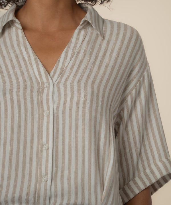 Donna Top in Ivory/Taupe