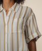 Aida Stripe Top in Golden/Off White