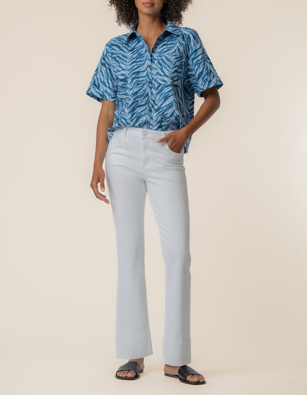 Aida Linen Top in Wolverhampton Navy