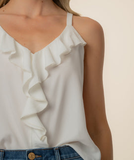 Carmen Sleeveless Top in Cream