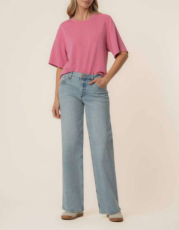 Reina Boxy Tee in Lipstick