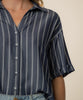 Brenda Stripe Boxy Shirt in Indigo/White
