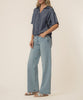 Brenda Stripe Boxy Shirt in Indigo/White